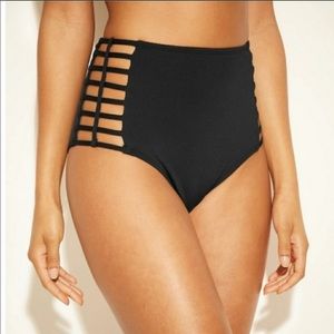 Cage Detail High Waist Bikini Bottoms